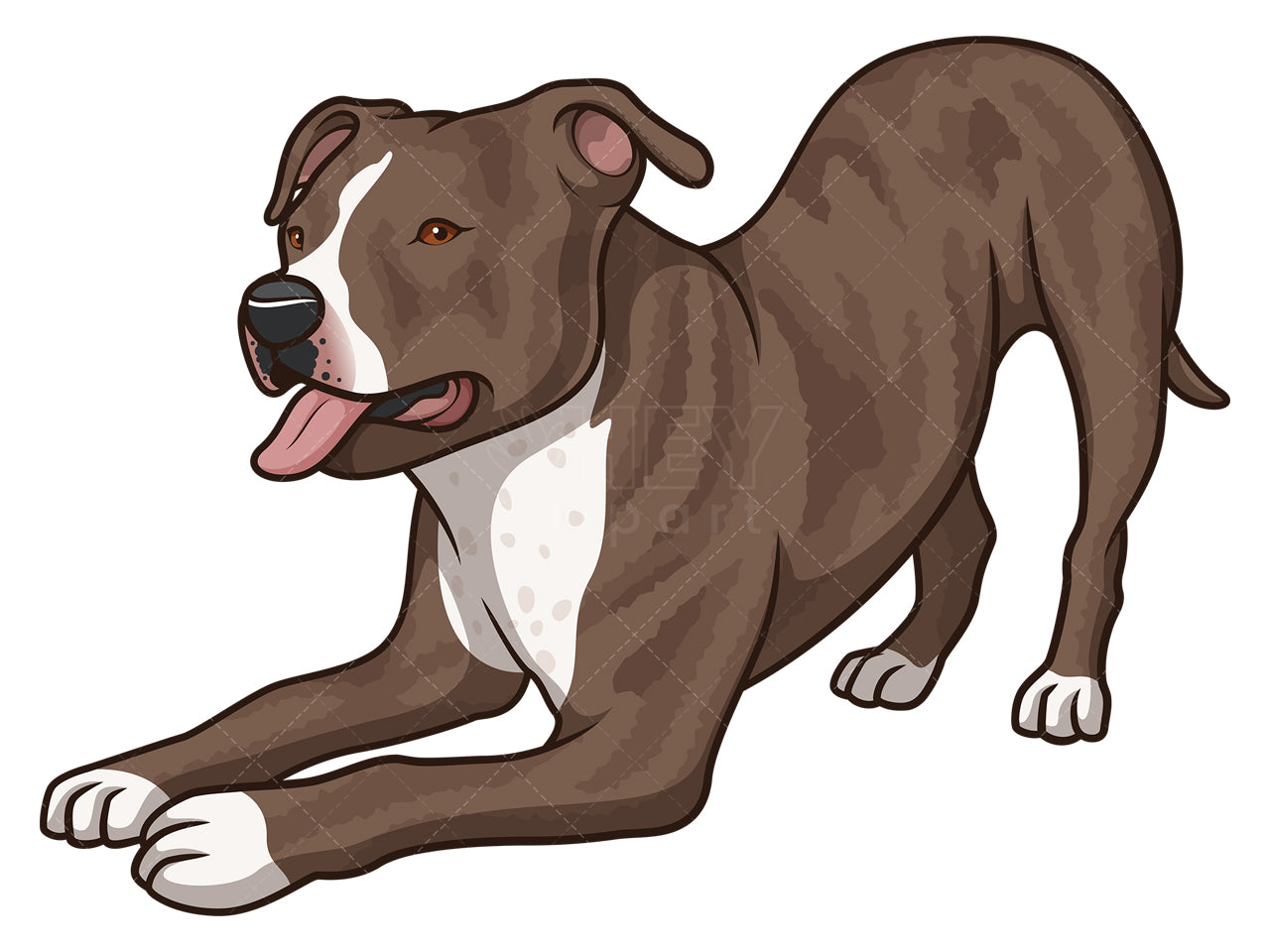 Royalty-free stock vector illustration of a playful american staffordshire terrier.