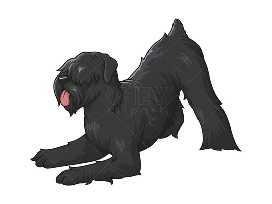 Royalty-free stock vector illustration of a playful black russian terrier.