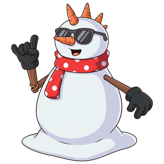 Royalty-free stock vector illustration of a punk snowman character.