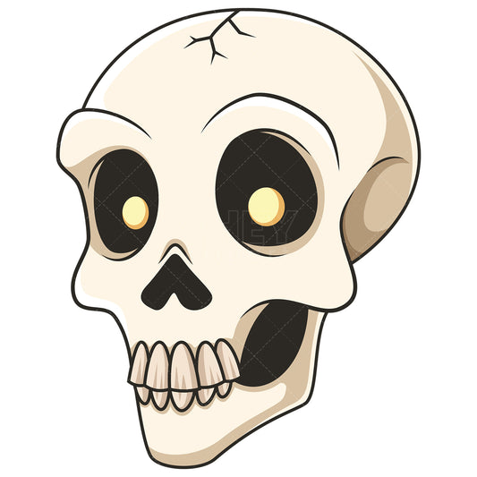 Royalty-free stock vector illustration of a scary skeleton head.