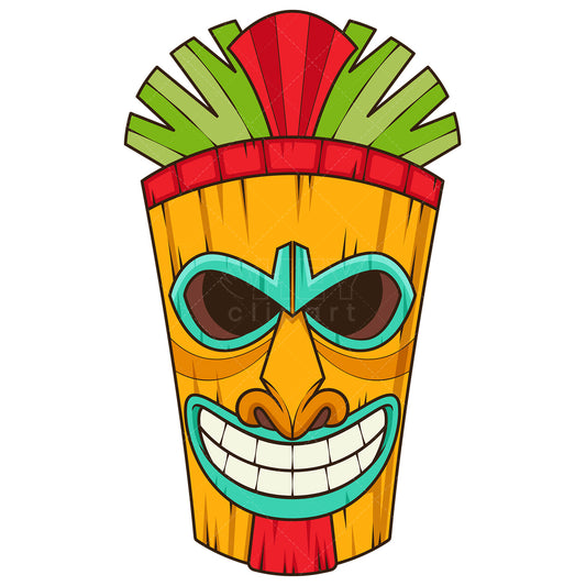 Royalty-free stock vector illustration of a simple tiki mask.