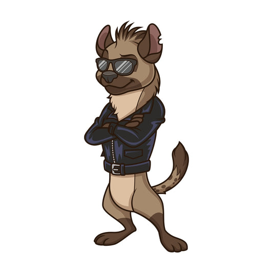 Badass hyena with sunglasses. PNG - JPG and vector EPS (infinitely scalable).