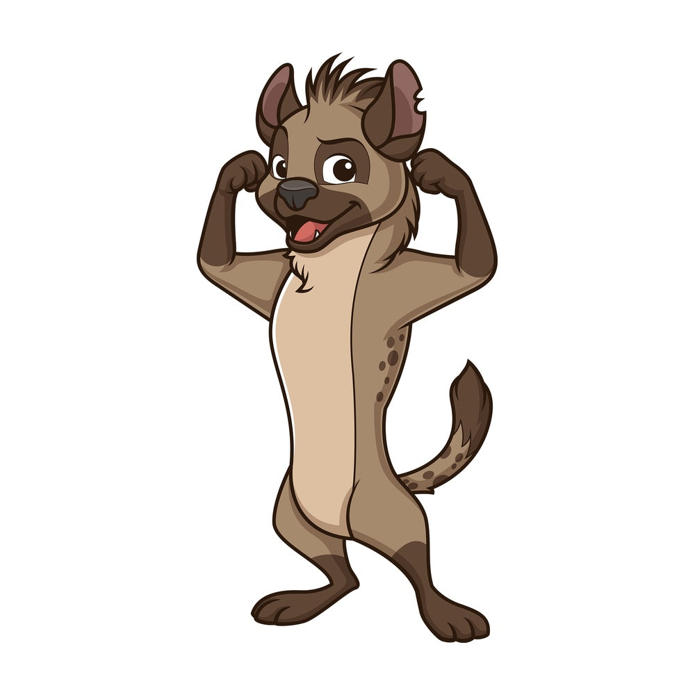 Hyena muscle flexing. PNG - JPG and vector EPS (infinitely scalable).