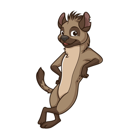 Hyena leaning on logo. PNG - JPG and vector EPS (infinitely scalable).