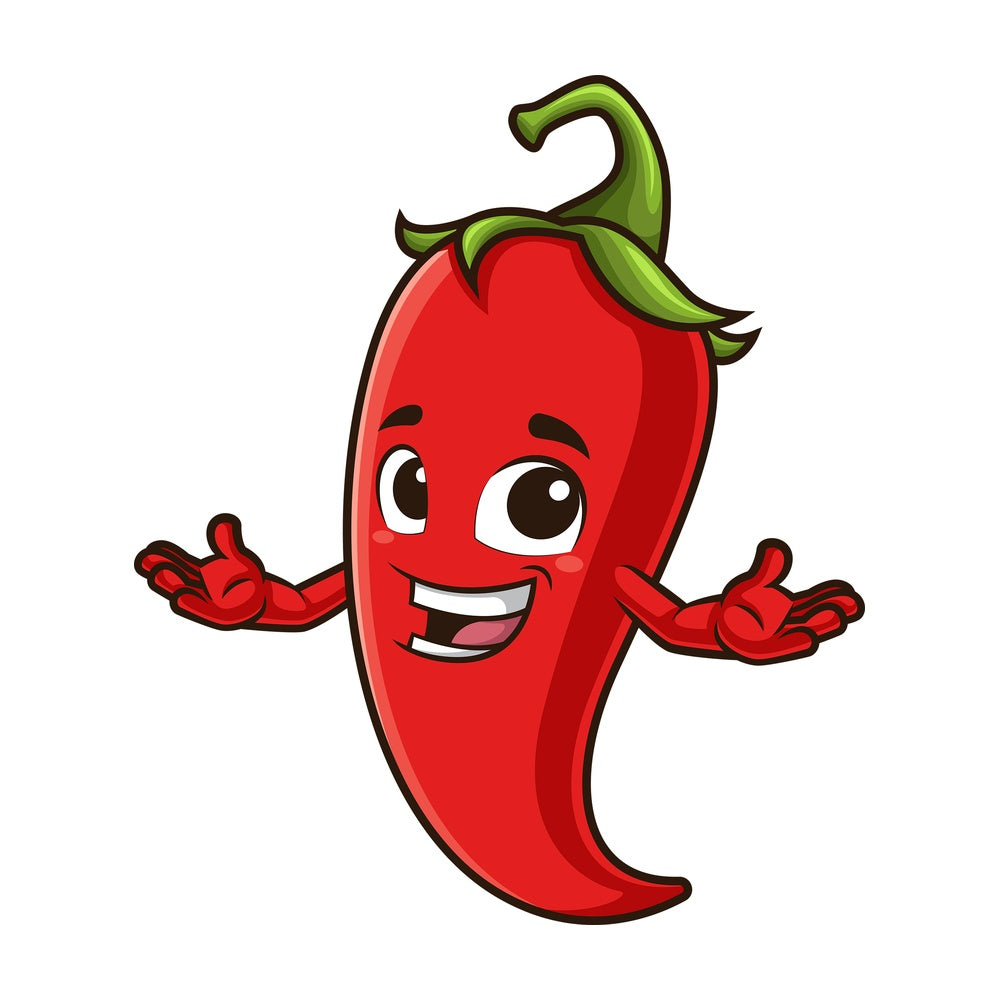 Welcoming red chili pepper. PNG - JPG and vector EPS (infinitely scalable).
