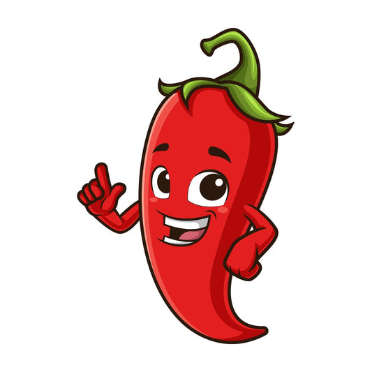 Red chili pepper pointing up. PNG - JPG and vector EPS (infinitely scalable).