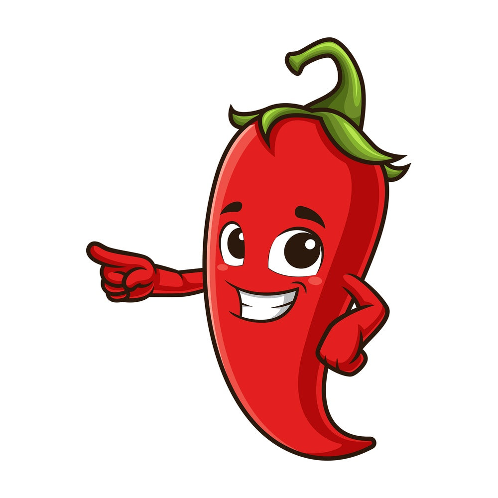 Red chili pepper pointing side. PNG - JPG and vector EPS (infinitely scalable).