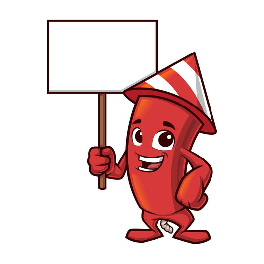 Firework holding blank sign. PNG - JPG and vector EPS (infinitely scalable).