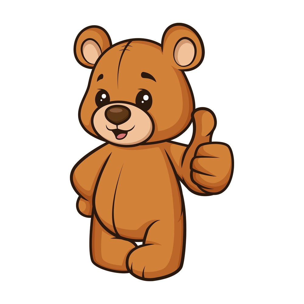 Teddy bear thumbs up. PNG - JPG and vector EPS (infinitely scalable).
