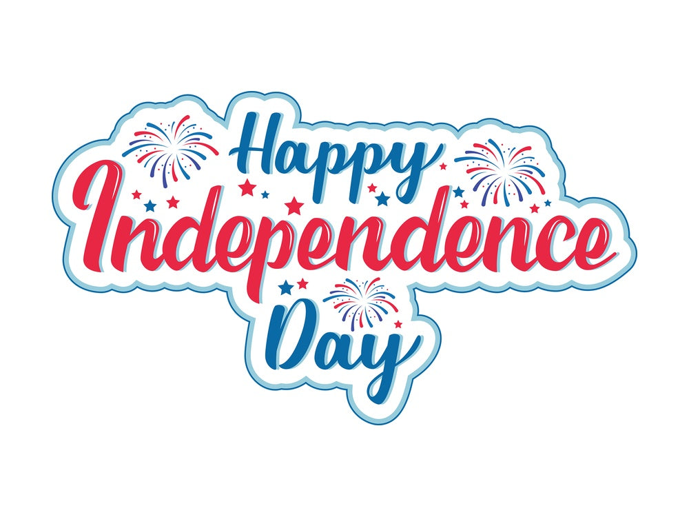 Happy independence day sign. PNG - JPG and vector EPS file formats (infinitely scalable). Image isolated on transparent background.