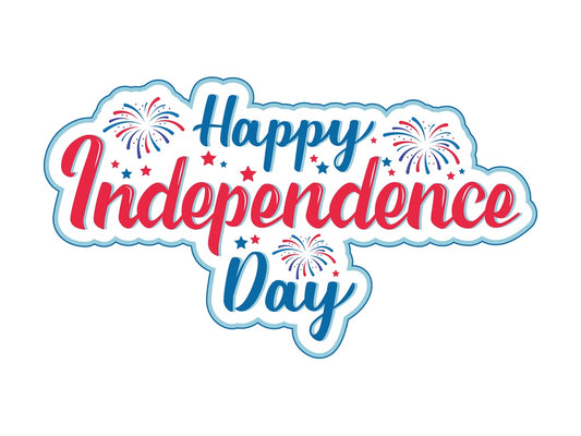 Happy independence day sign. PNG - JPG and vector EPS file formats (infinitely scalable). Image isolated on transparent background.