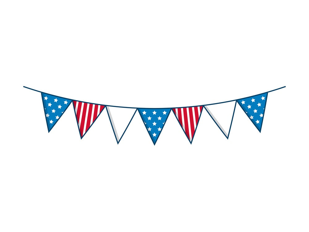 Patriotic flag decorations. PNG - JPG and vector EPS file formats (infinitely scalable). Image isolated on transparent background.
