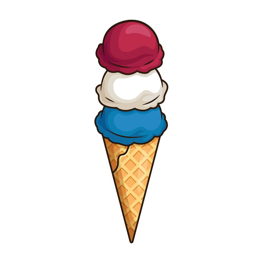 Patriotic ice cream cone. PNG - JPG and vector EPS file formats (infinitely scalable). Image isolated on transparent background.