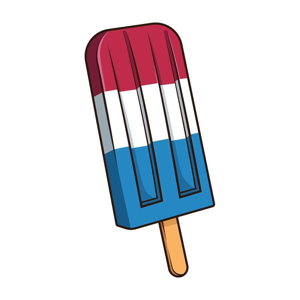Patriotic ice cream. PNG - JPG and vector EPS file formats (infinitely scalable). Image isolated on transparent background.