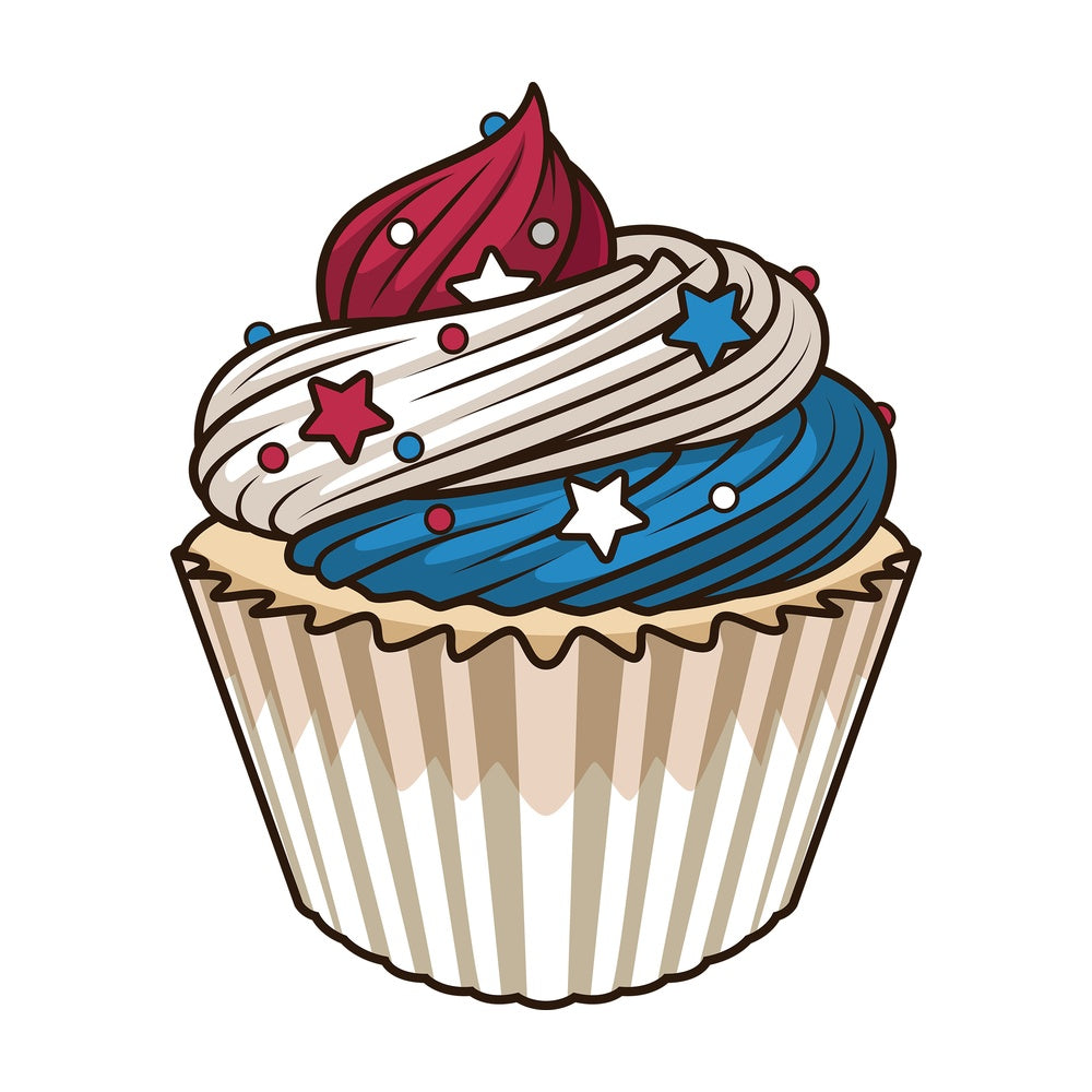Patriotic cupcake. PNG - JPG and vector EPS file formats (infinitely scalable). Image isolated on transparent background.