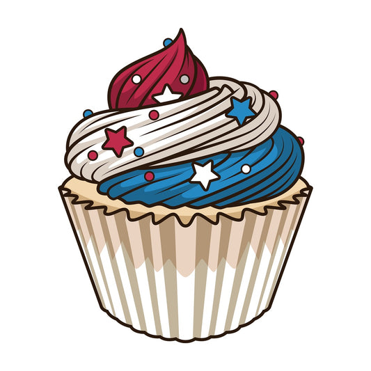 Patriotic cupcake. PNG - JPG and vector EPS file formats (infinitely scalable). Image isolated on transparent background.