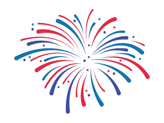 Patriotic fireworks bursting. PNG - JPG and vector EPS file formats (infinitely scalable). Image isolated on transparent background.