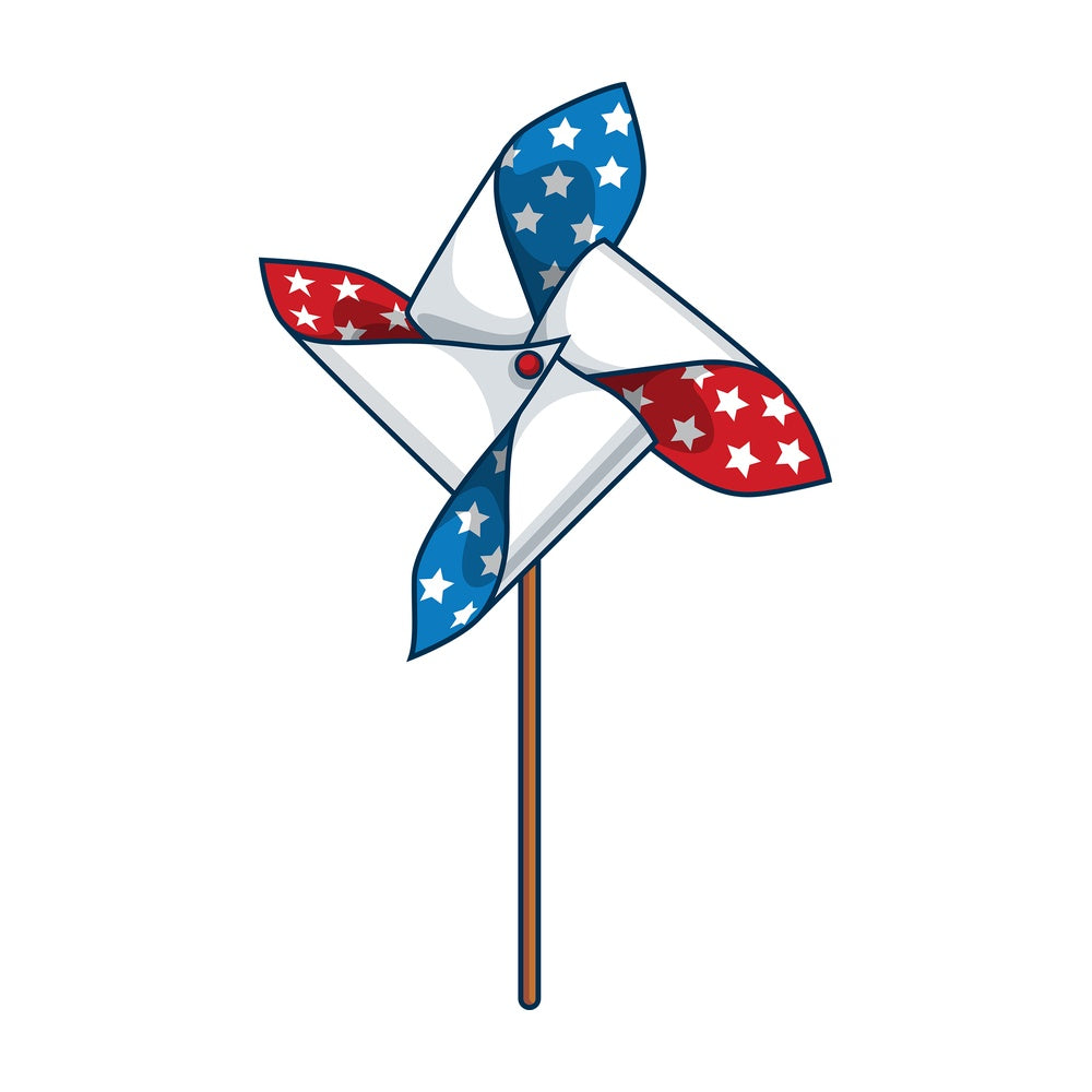 Patriotic pinwheel toy. PNG - JPG and vector EPS file formats (infinitely scalable). Image isolated on transparent background.