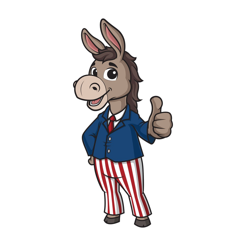 Democratic donkey thumbs up. PNG - JPG and vector EPS (infinitely scalable).