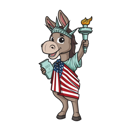 Democratic donkey statue of liberty. PNG - JPG and vector EPS (infinitely scalable).