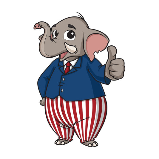 Republican elephant thumbs up. PNG - JPG and vector EPS (infinitely scalable).