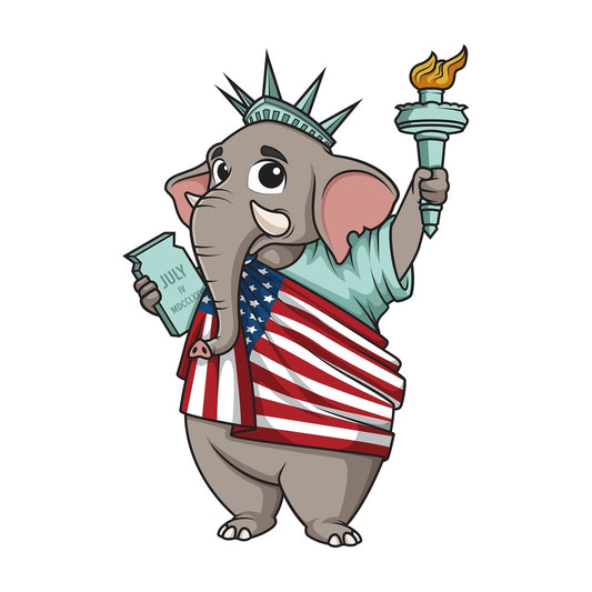 Republican elephant statue of liberty. PNG - JPG and vector EPS (infinitely scalable).
