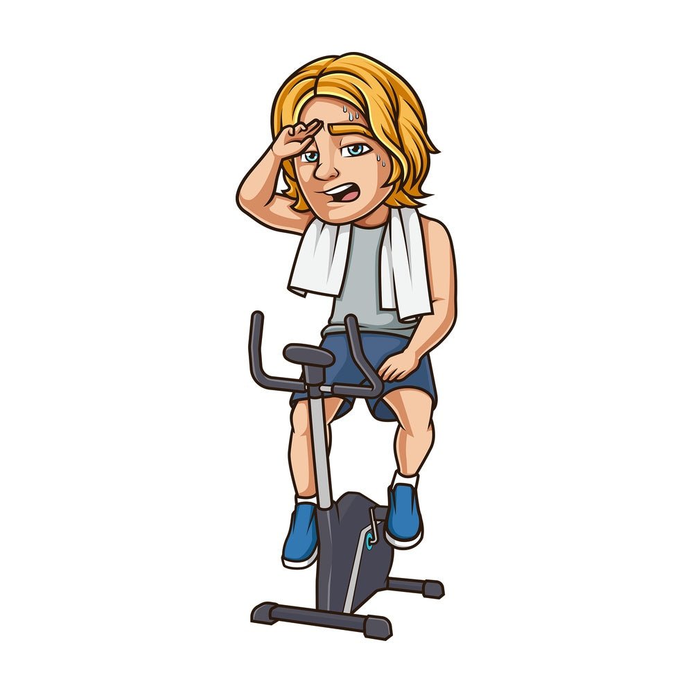 Caucasian man exhausted from exercise. PNG - JPG and vector EPS (infinitely scalable).