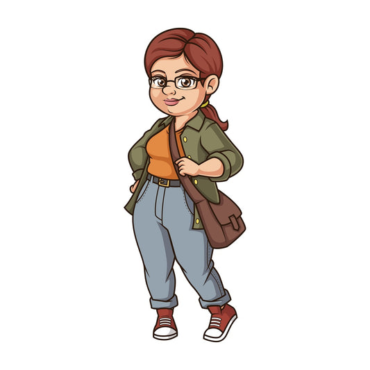 Chubby young woman. PNG - JPG and vector EPS (infinitely scalable).