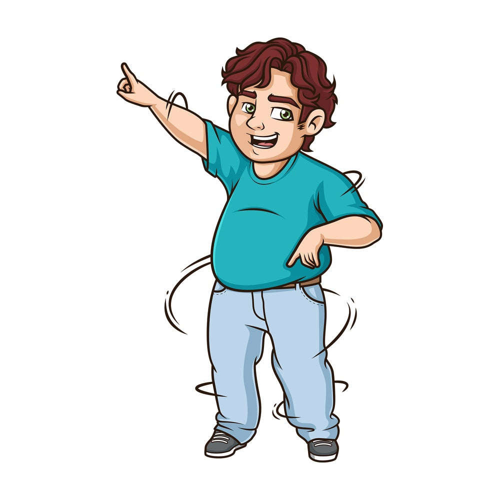 Large man dancing. PNG - JPG and vector EPS (infinitely scalable).