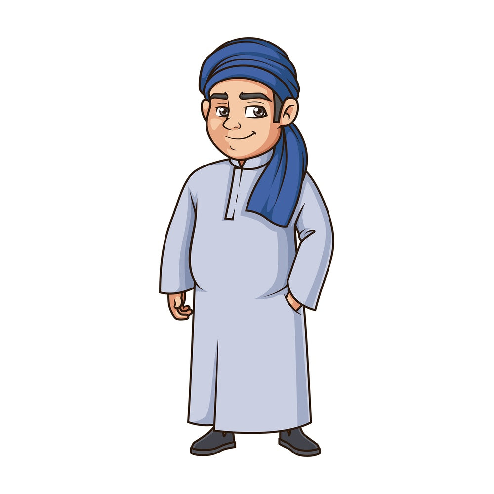 Large muslim man. PNG - JPG and vector EPS (infinitely scalable).