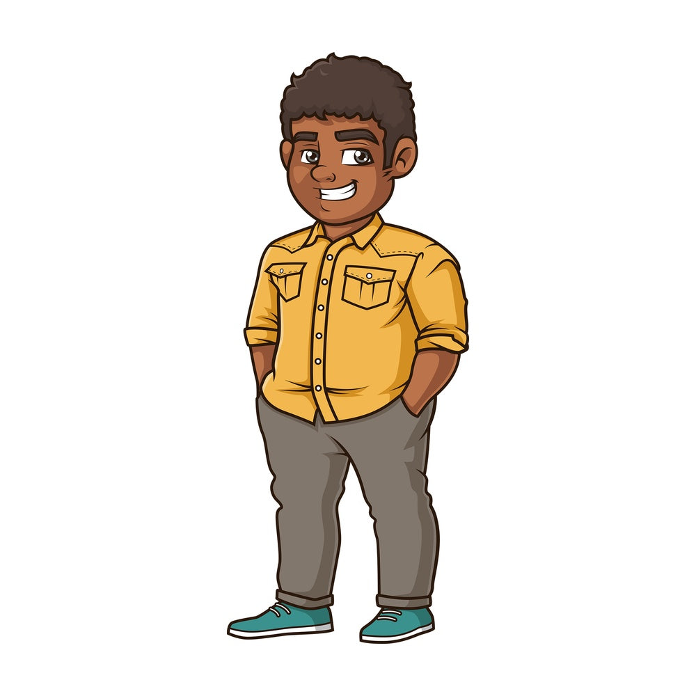 Large african-american man. PNG - JPG and vector EPS (infinitely scalable).