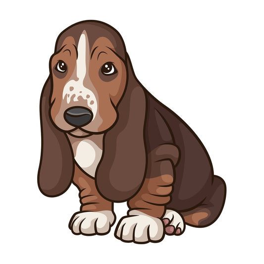 Cute basset hound puppy. PNG - JPG and vector EPS (infinitely scalable).