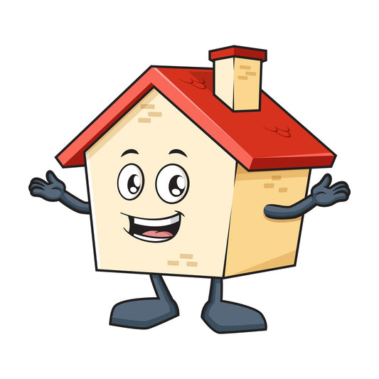 Welcoming house mascot. PNG - JPG and vector EPS (infinitely scalable).