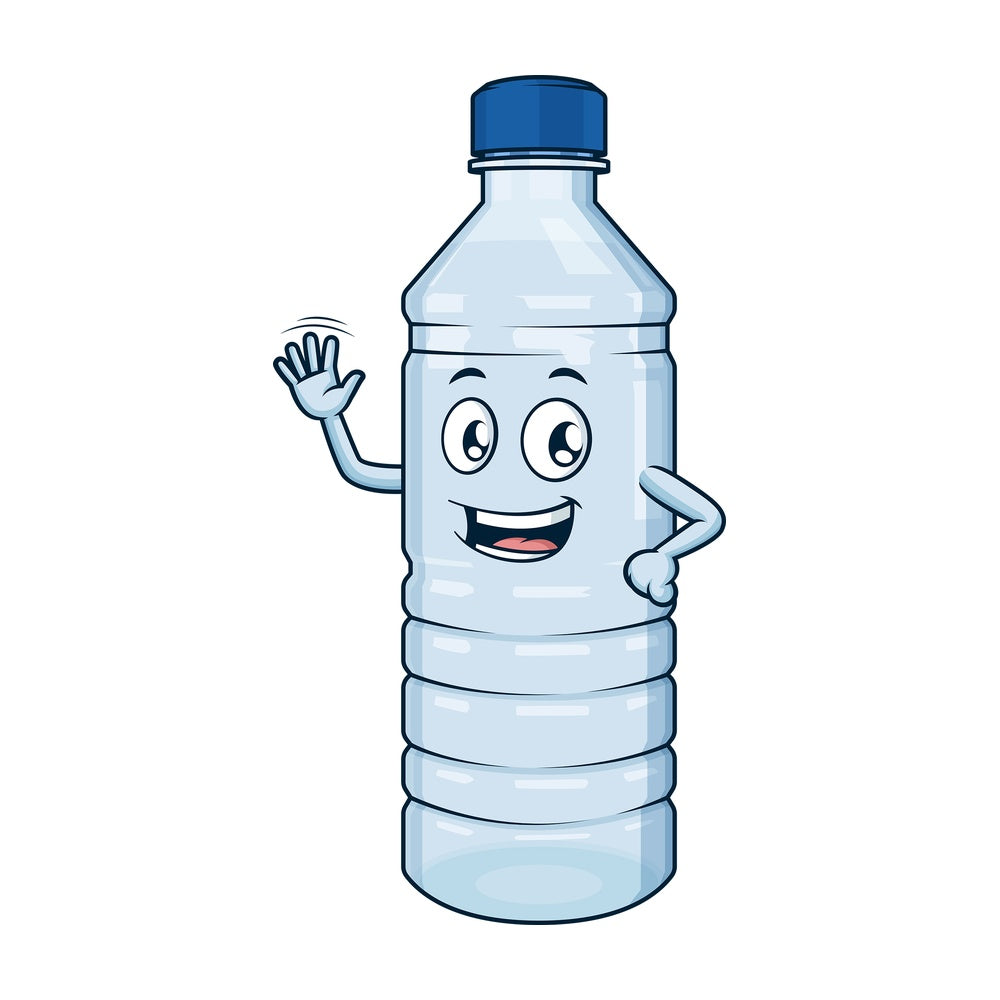Water bottle waving. PNG - JPG and vector EPS (infinitely scalable).