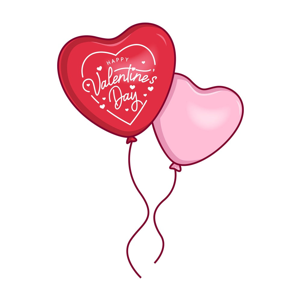 Valentine's day heart balloons. PNG - JPG and vector EPS file formats (infinitely scalable). Image isolated on transparent background.