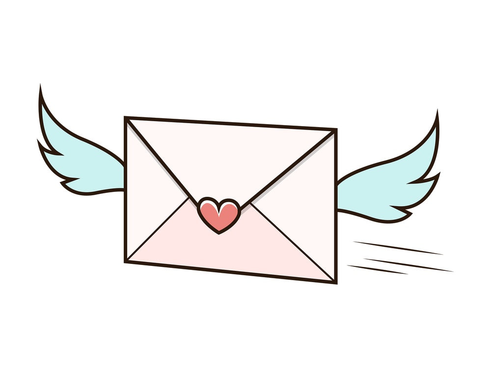 Sent love letter. PNG - JPG and vector EPS file formats (infinitely scalable). Image isolated on transparent background.
