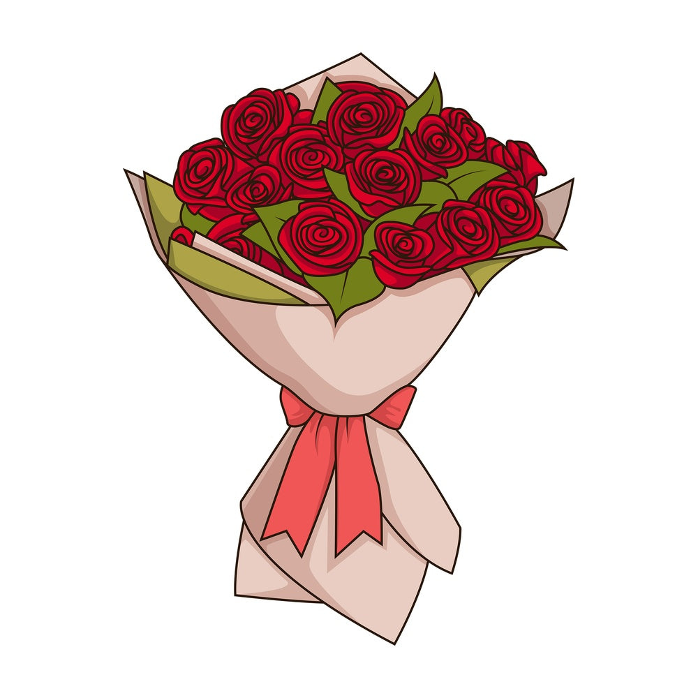 Bouquet of roses. PNG - JPG and vector EPS file formats (infinitely scalable). Image isolated on transparent background.