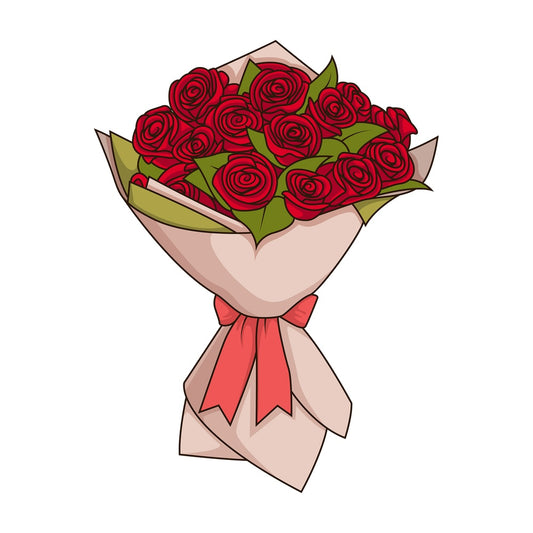 Bouquet of roses. PNG - JPG and vector EPS file formats (infinitely scalable). Image isolated on transparent background.