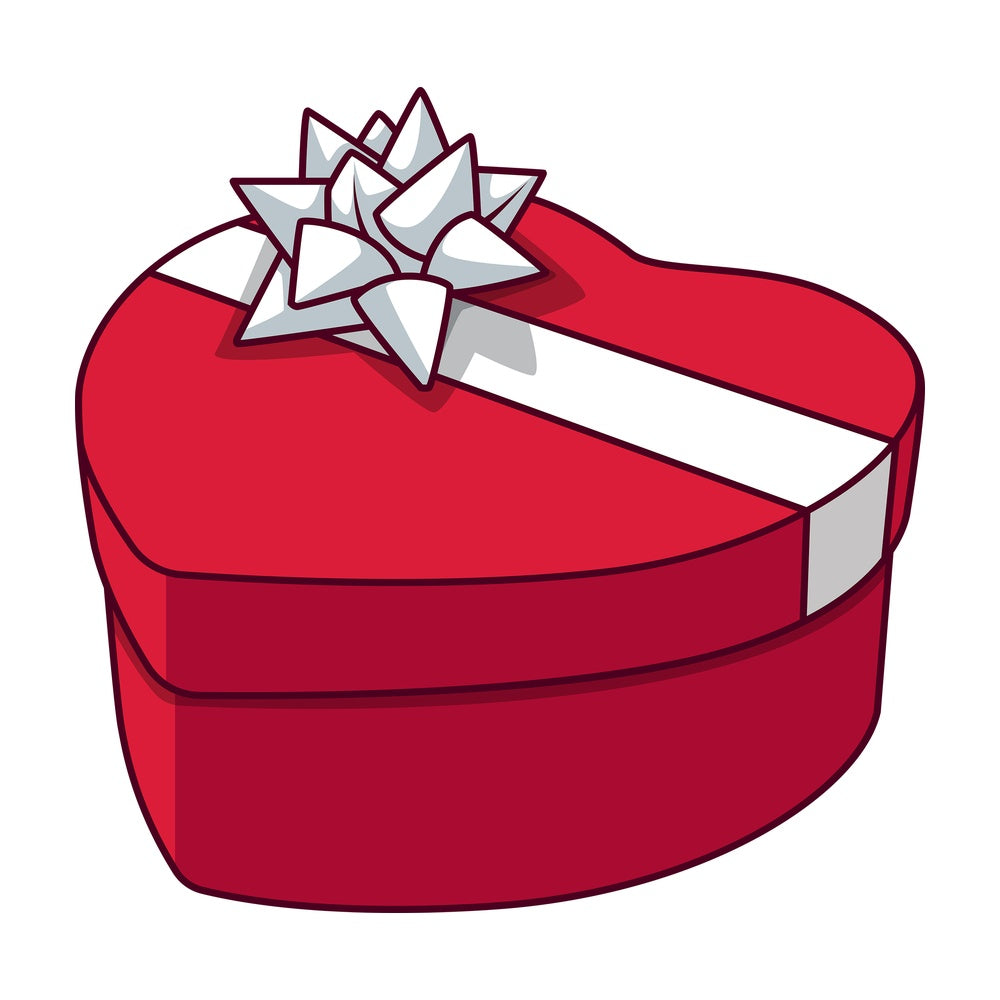 Heart shape gift box. PNG - JPG and vector EPS file formats (infinitely scalable). Image isolated on transparent background.