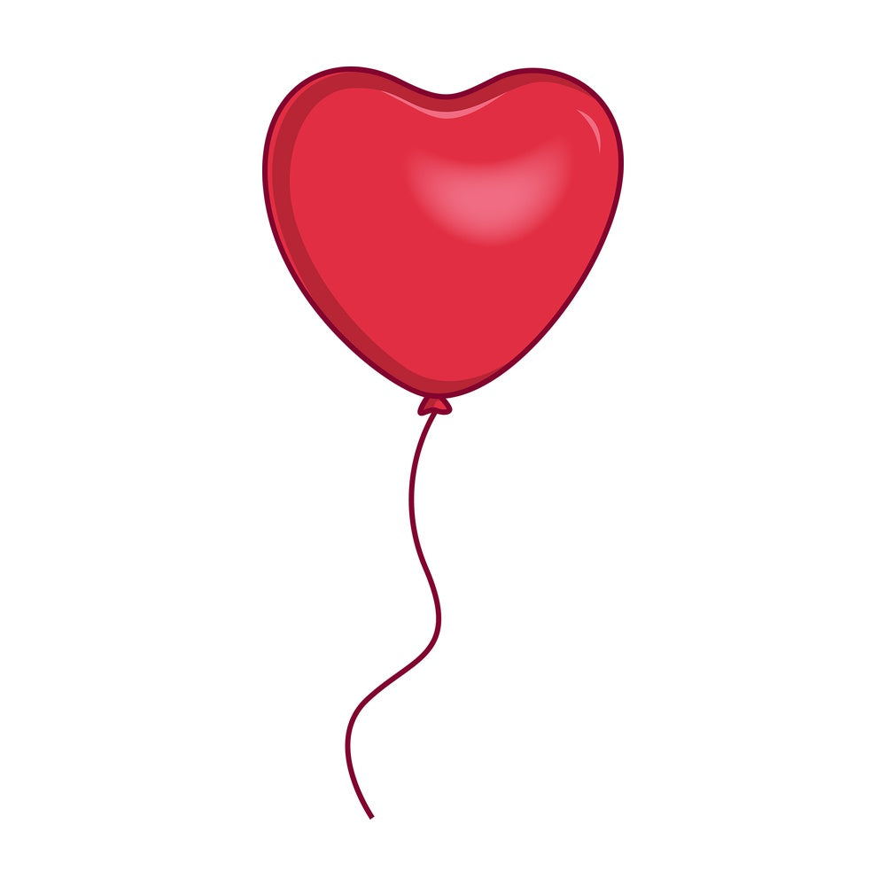 Red heart-shaped balloon. PNG - JPG and vector EPS file formats (infinitely scalable). Image isolated on transparent background.