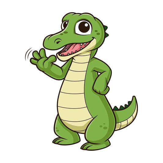 Alligator waving. PNG - JPG and vector EPS (infinitely scalable).