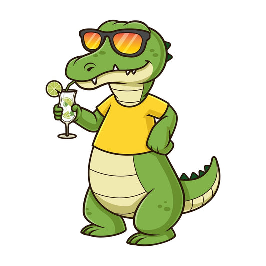 Cool alligator with sunglasses. PNG - JPG and vector EPS (infinitely scalable).