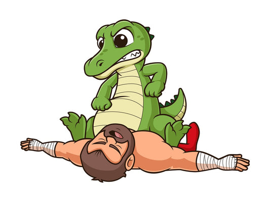 Alligator wrestling with man. PNG - JPG and vector EPS (infinitely scalable).