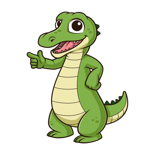 Alligator pointing presenting. PNG - JPG and vector EPS (infinitely scalable).