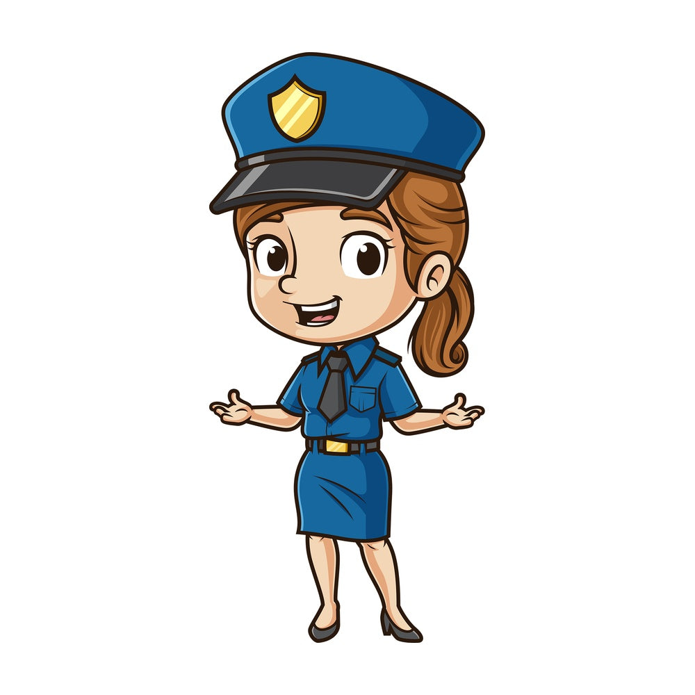 Friendly policewoman. PNG - JPG and vector EPS (infinitely scalable).