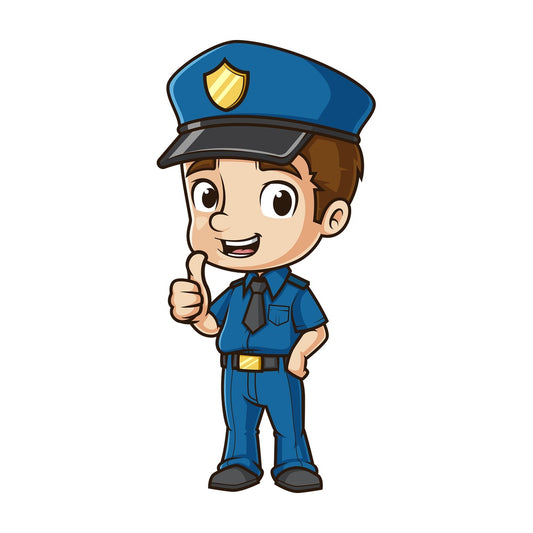 Cute policeman thumbs up. PNG - JPG and vector EPS (infinitely scalable).