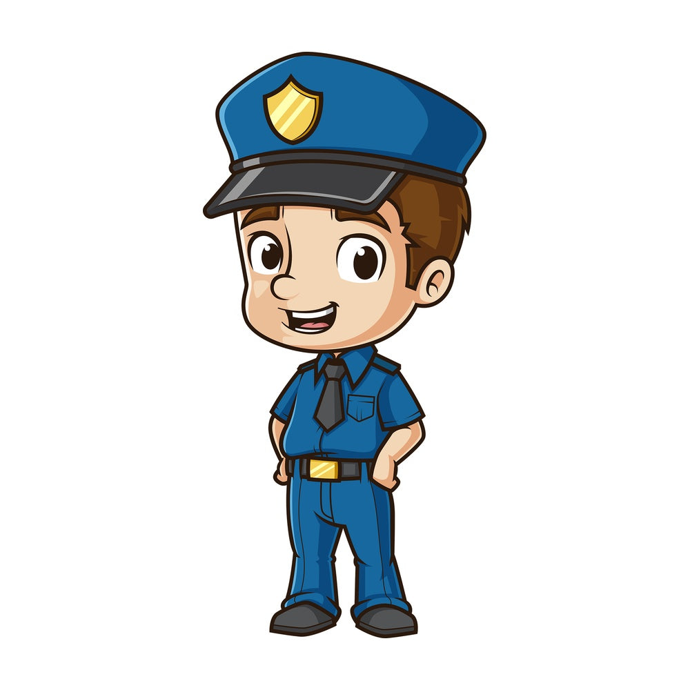 Happy policeman. PNG - JPG and vector EPS (infinitely scalable).