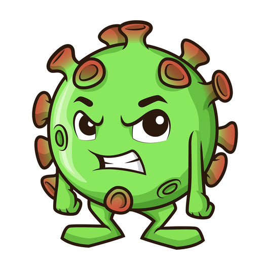 Angry coronavirus. PNG - JPG and vector EPS (infinitely scalable).