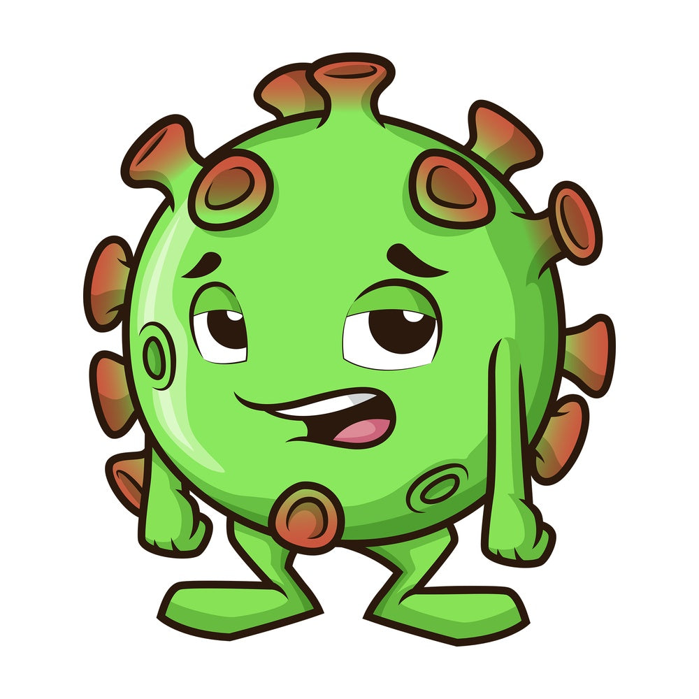 Exhausted coronavirus. PNG - JPG and vector EPS (infinitely scalable).