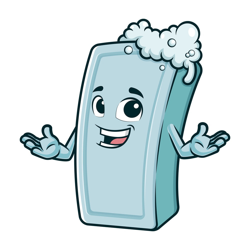 Cartoon soap bar talking. PNG - JPG and vector EPS (infinitely scalable).